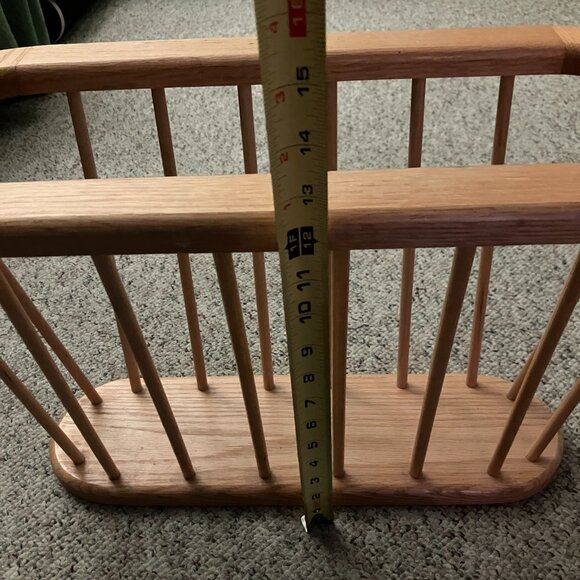 Vintage Dolphin Spindle MAGAZINE HOLDER -Natural 21.5" X 9" X 12" - Picture 5 of 7